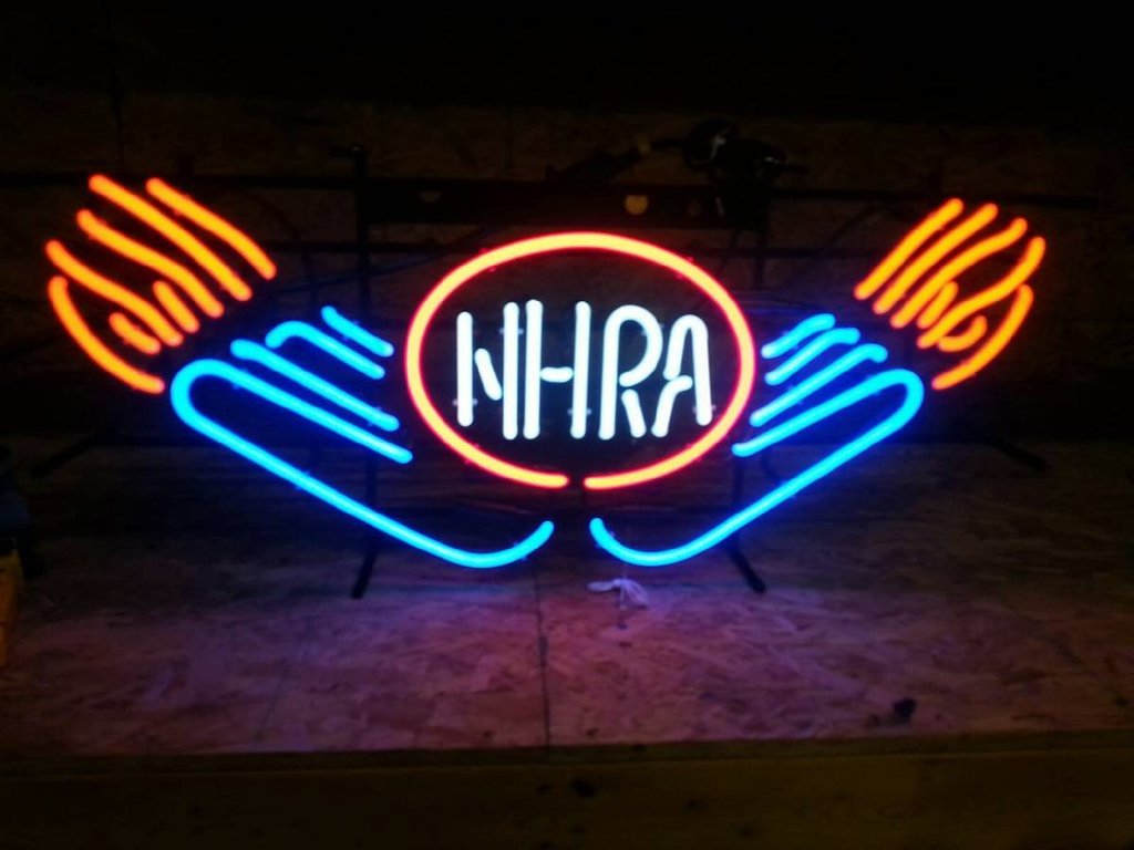 NHRA Flaming Exhaust Neon Sign